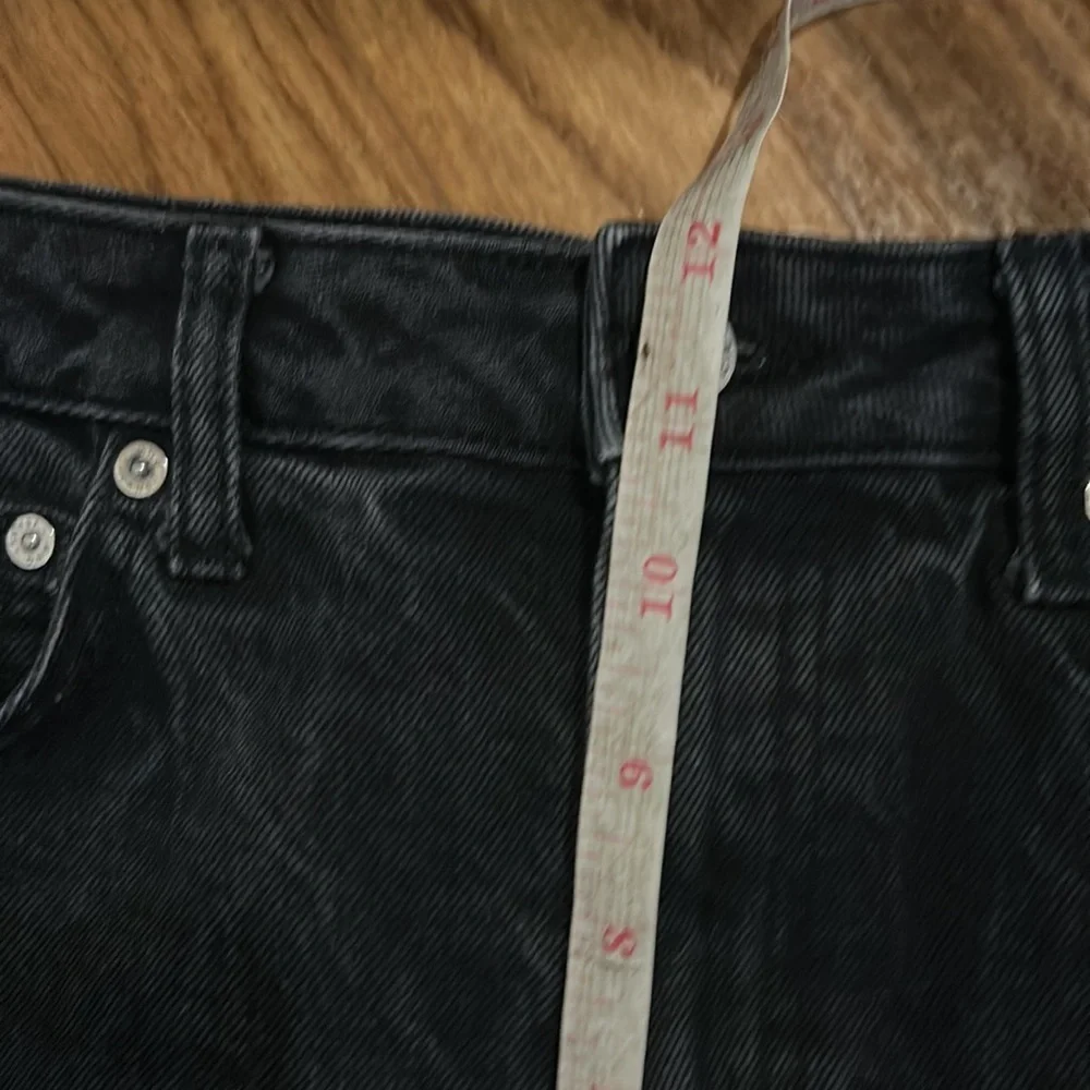 Mango High Waisted Straight Cropped Faded Black Jeans Women Size 10 - Picture 8 of 11